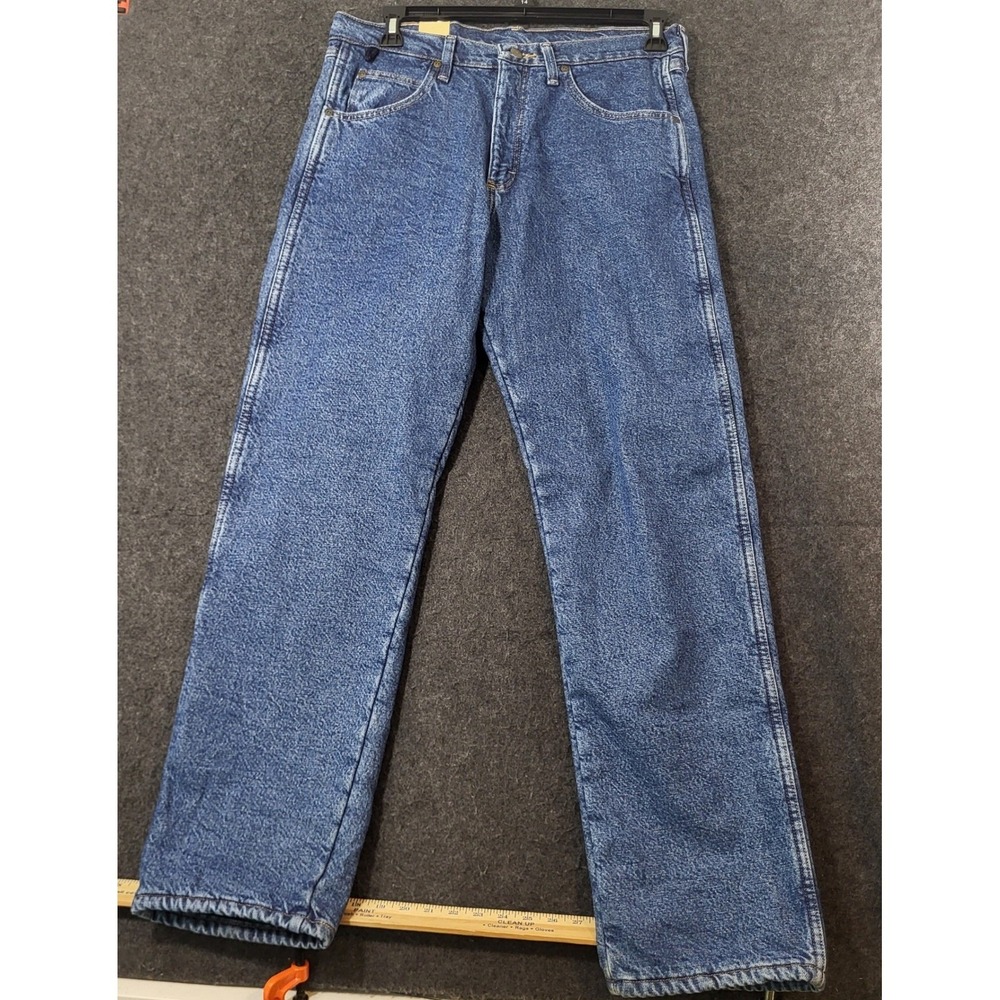 Wrangler Mens Relaxed Fit Jeans Stonewash Blue Denim 32x34 NWT Flannel Lined